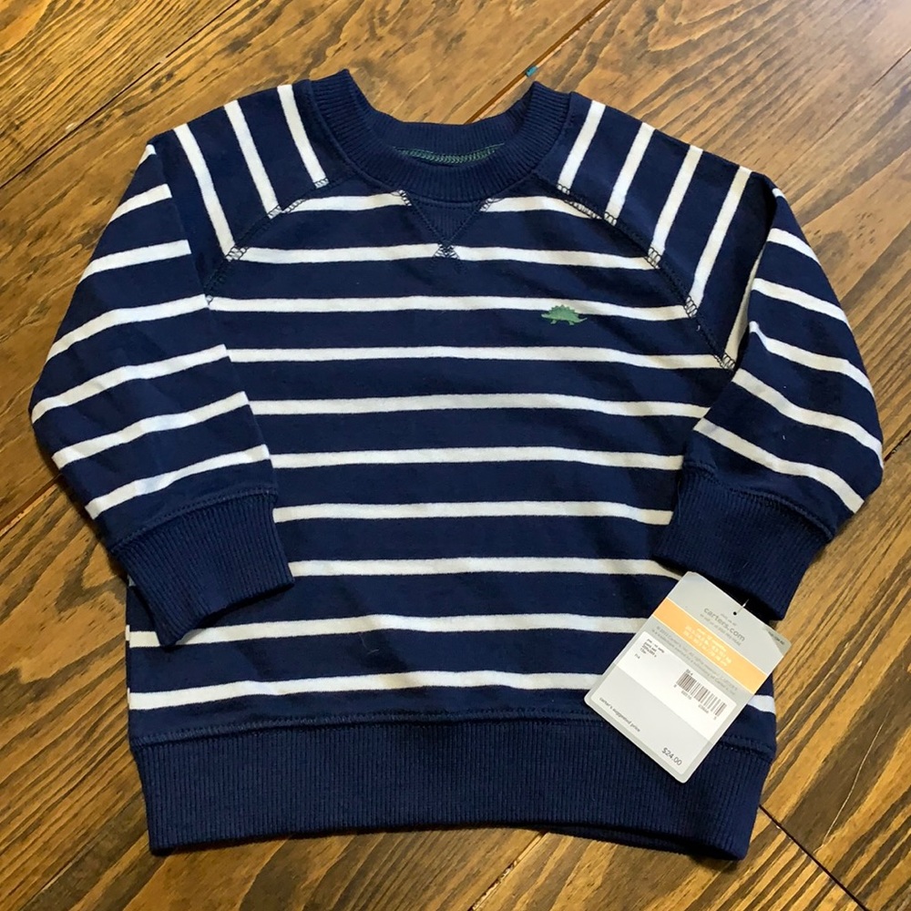 Boys 12M Carter’s Navy & White Striped Sweatshirt